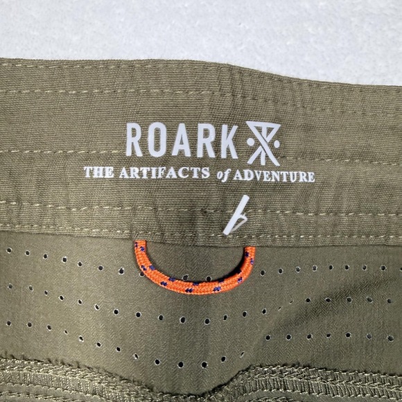 Roark Shorts Mens 31 Green Drawstring Chino Travel Adventure Stretch Pockets - Picture 2 of 11